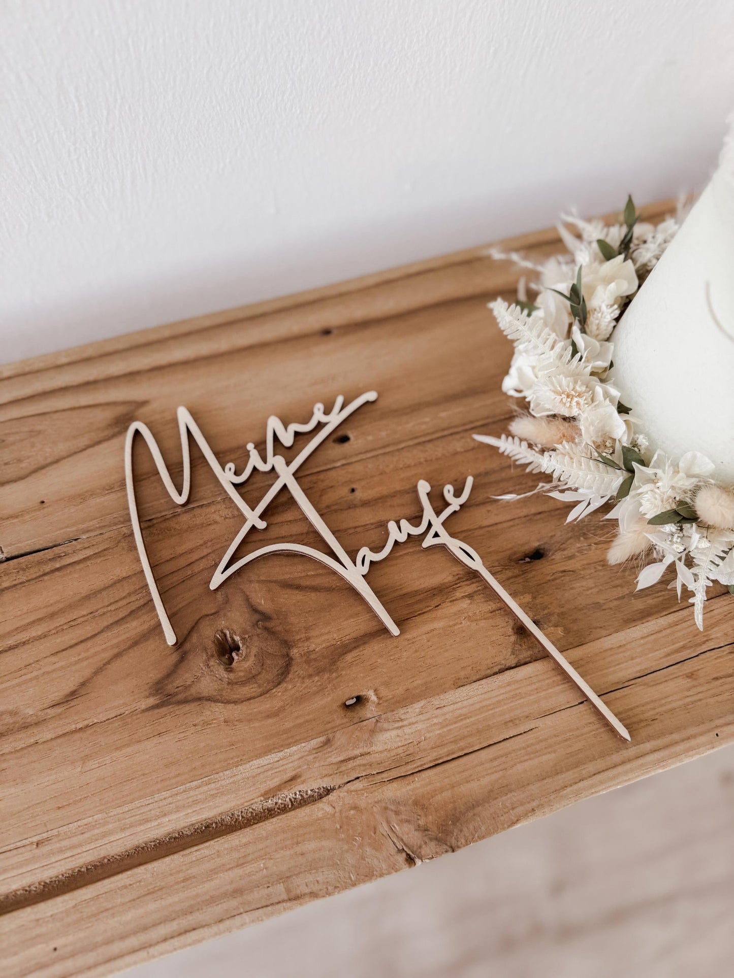 Caketopper ‚Meine Taufe‘ aus Holz I Kuchendekoration Taufe I Tortenstecker I Deko Tauftorte I Kuchenstecker Taufe