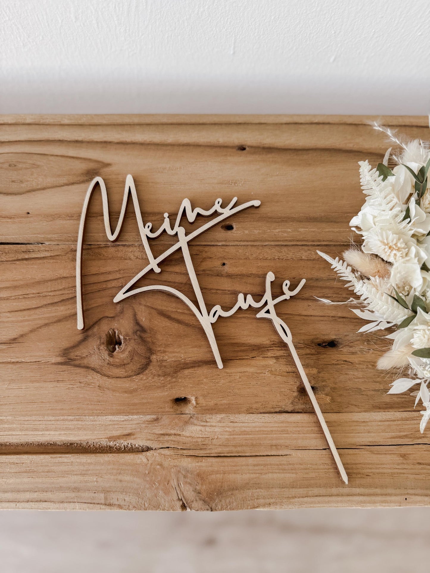 Caketopper ‚Meine Taufe‘ aus Holz I Kuchendekoration Taufe I Tortenstecker I Deko Tauftorte I Kuchenstecker Taufe