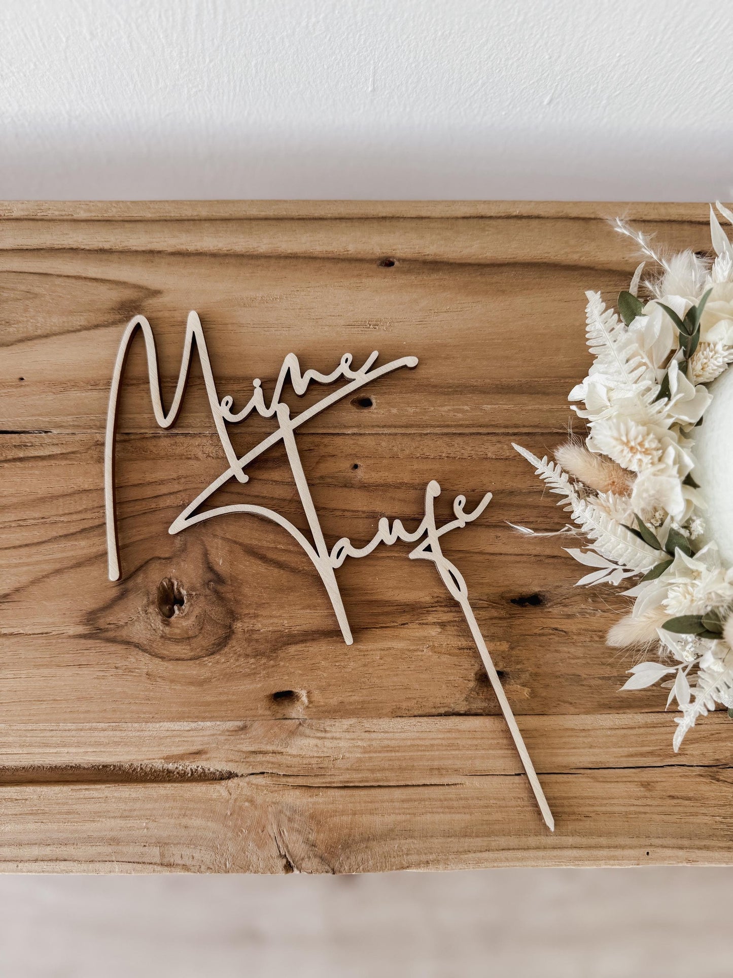 Caketopper ‚Meine Taufe‘ aus Holz I Kuchendekoration Taufe I Tortenstecker I Deko Tauftorte I Kuchenstecker Taufe