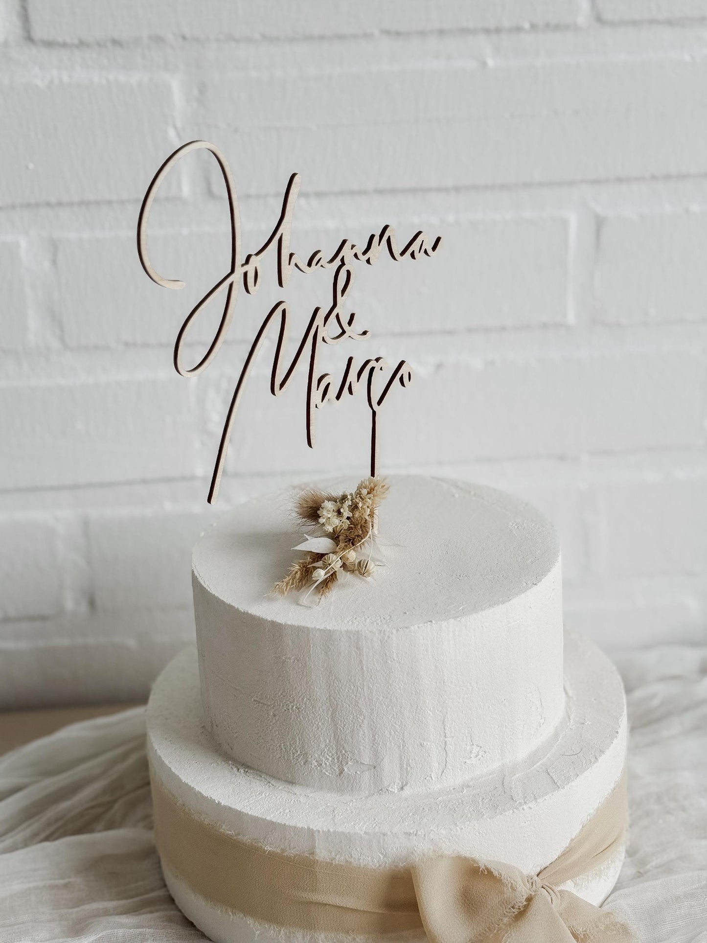 Caketopper 2 Vornamen I Deko Hochzeitstorte I Kuchenstecker Hochzeit I Tortenstecker personalisiert