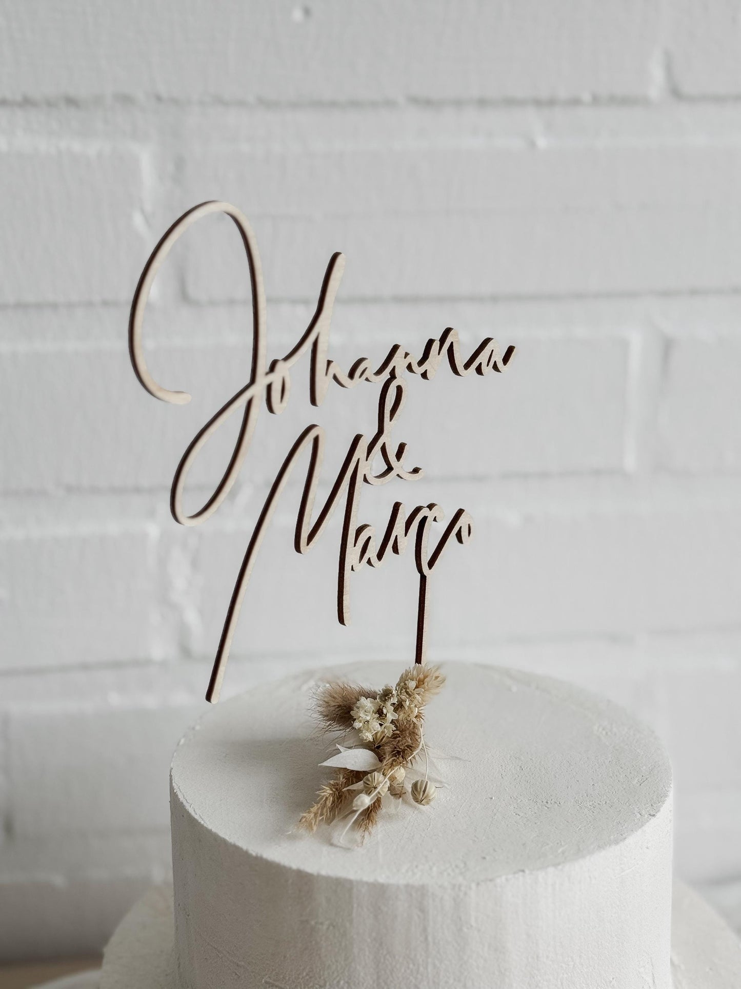 Caketopper 2 Vornamen I Deko Hochzeitstorte I Kuchenstecker Hochzeit I Tortenstecker personalisiert