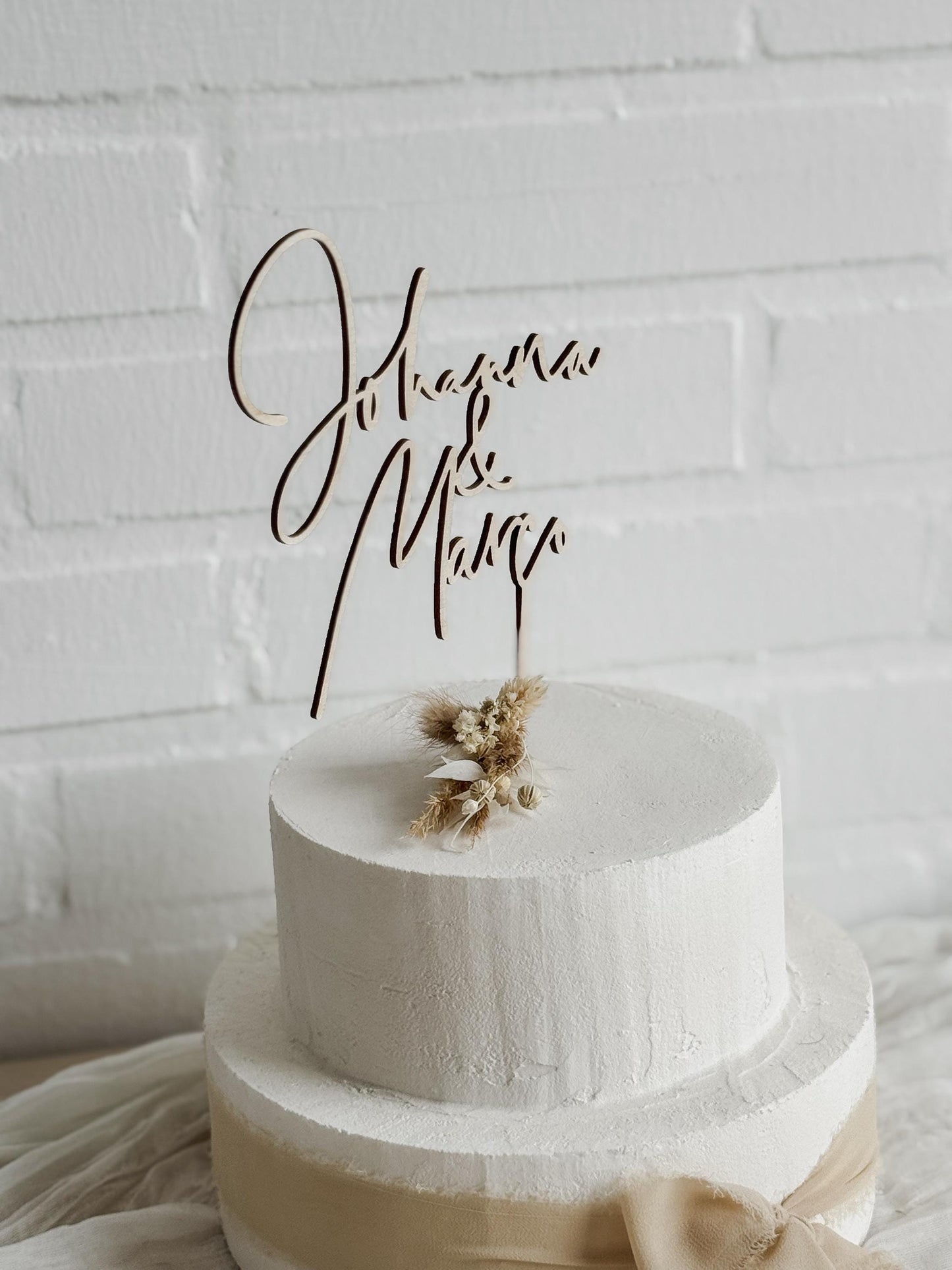 Caketopper 2 Vornamen I Deko Hochzeitstorte I Kuchenstecker Hochzeit I Tortenstecker personalisiert