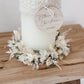 Kerzenkranz aus Trockenblumen Creme-Eukalyptus I Blumenkranz für Tauf-, Kommunions- oder Hochzeitskerze I Trockenblumenkranz für Windlicht