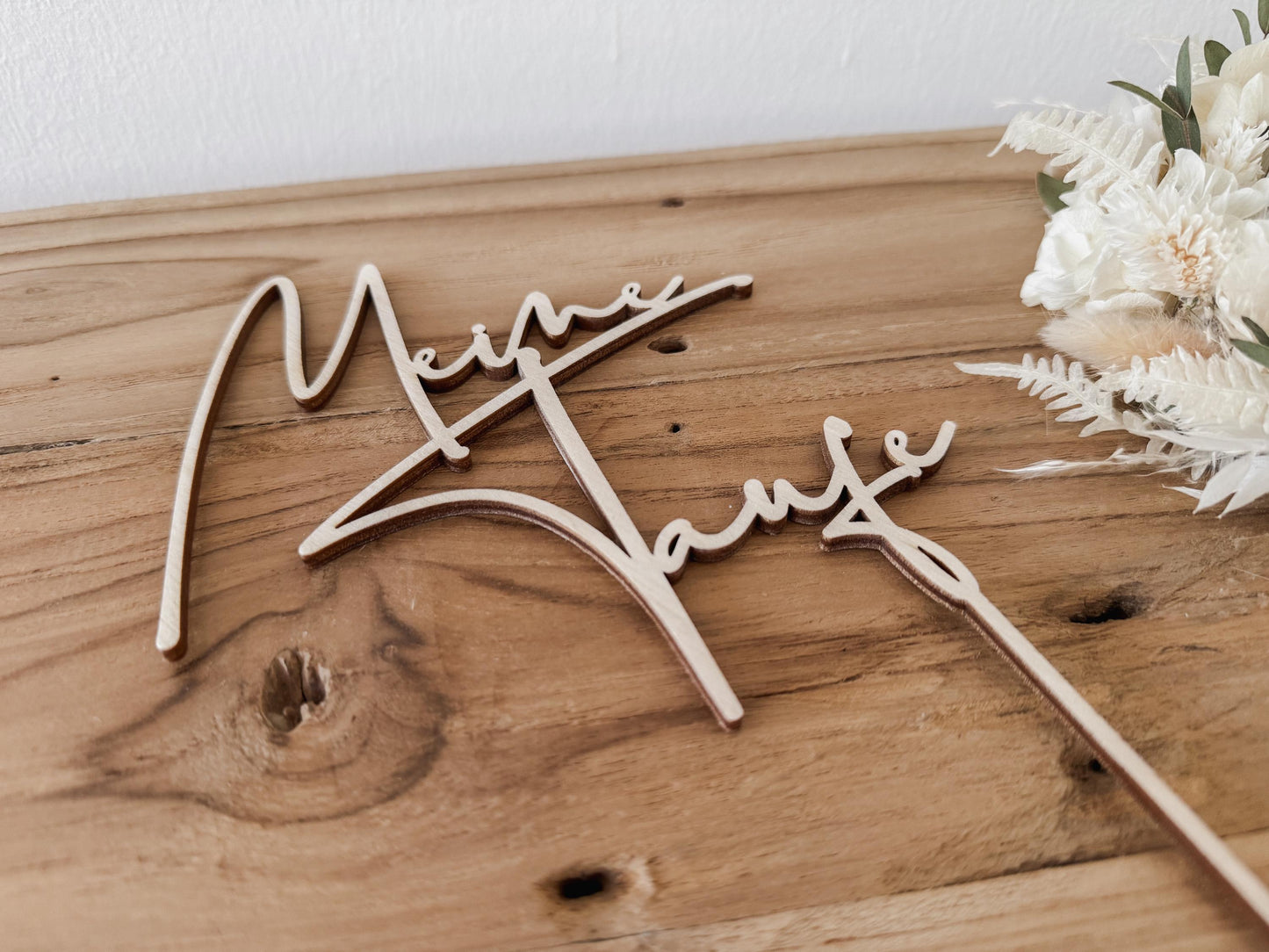 Caketopper ‚Meine Taufe‘ aus Holz I Kuchendekoration Taufe I Tortenstecker I Deko Tauftorte I Kuchenstecker Taufe