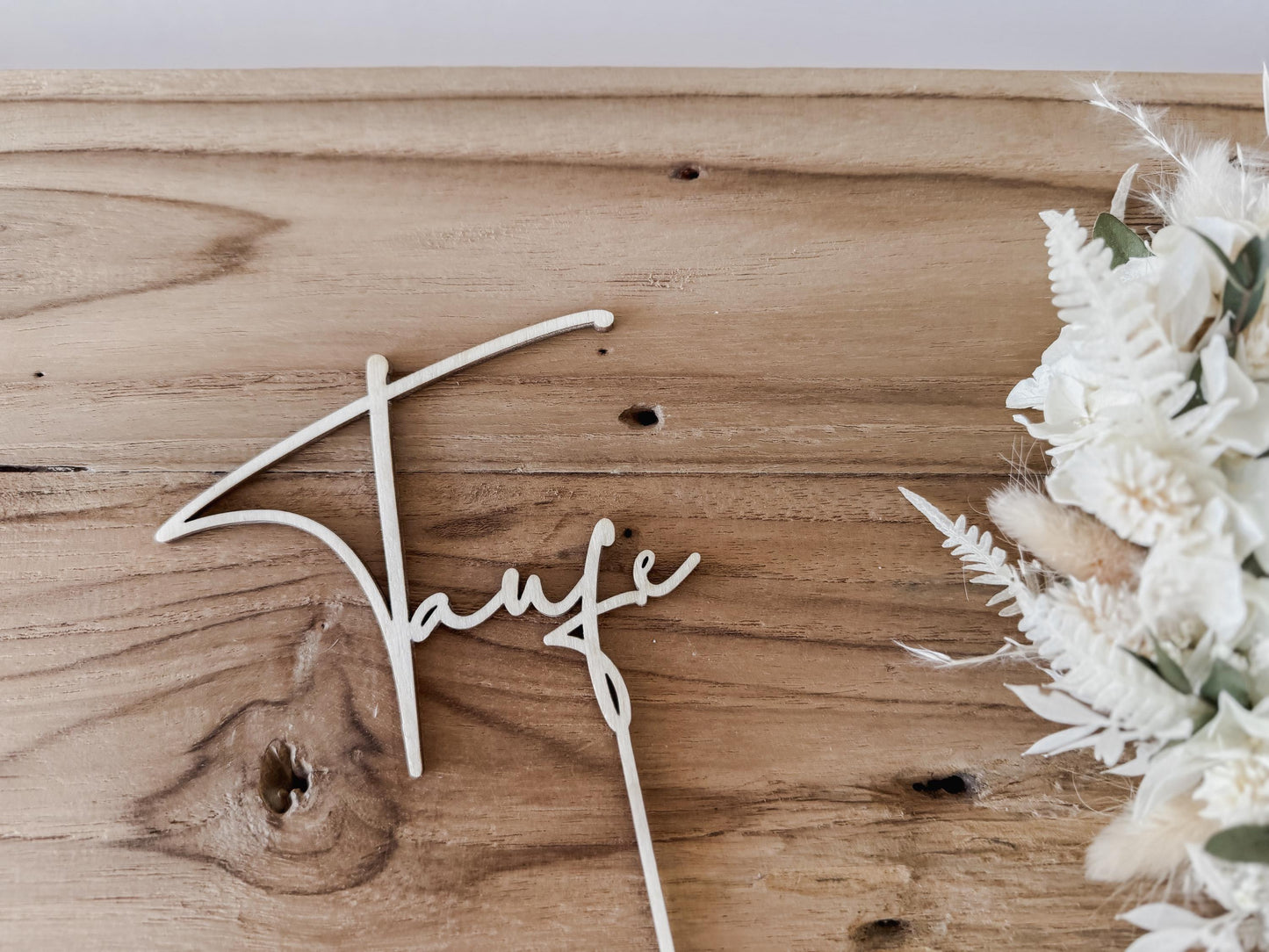 Caketopper ‚Taufe‘ aus Holz I Kuchendekoration Taufe I Tortenstecker I Deko Tauftorte I Kuchenstecker Taufe