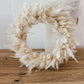 Kerzenkranz aus Trockenblumen Creme-weiß I Blumenkranz für Tauf-, Kommunions- oder Hochzeitskerze I Trockenblumenkranz für Windlicht