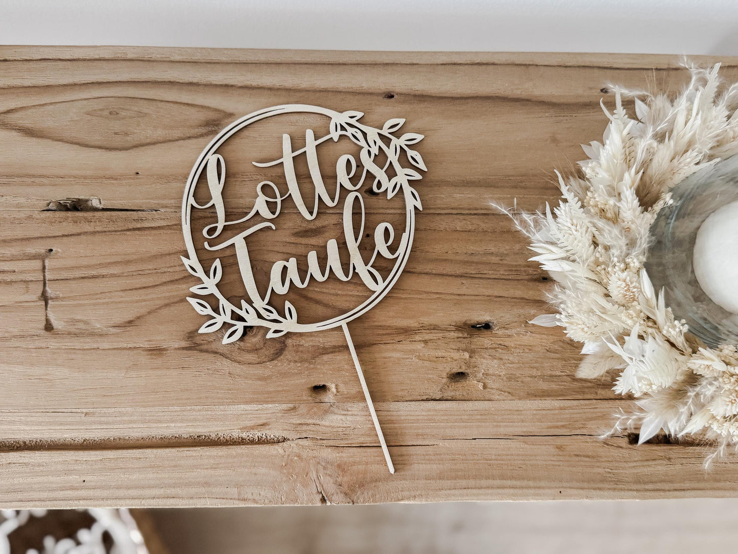 Caketopper Ranke - Taufe personalisiert