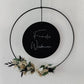Türkranz mit Trockenblumen und Acrylschild I Holzschild personalisiert mit Familienname I Metallring I Geschenk zum Einzug I Richtfest