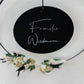 Türkranz mit Trockenblumen und Acrylschild I Holzschild personalisiert mit Familienname I Metallring I Geschenk zum Einzug I Richtfest